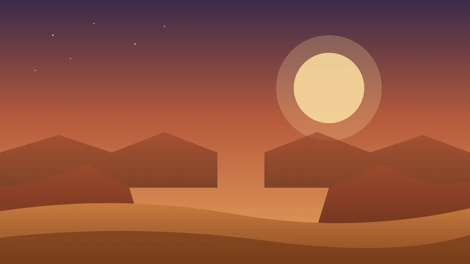 Jordan desert landscape at sunset